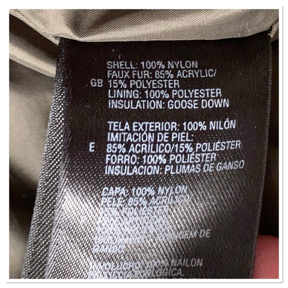 The North Face 550 Down Filled Fur Hooded Puffer Jacket Olive Green Size Large - Picture 14 of 15